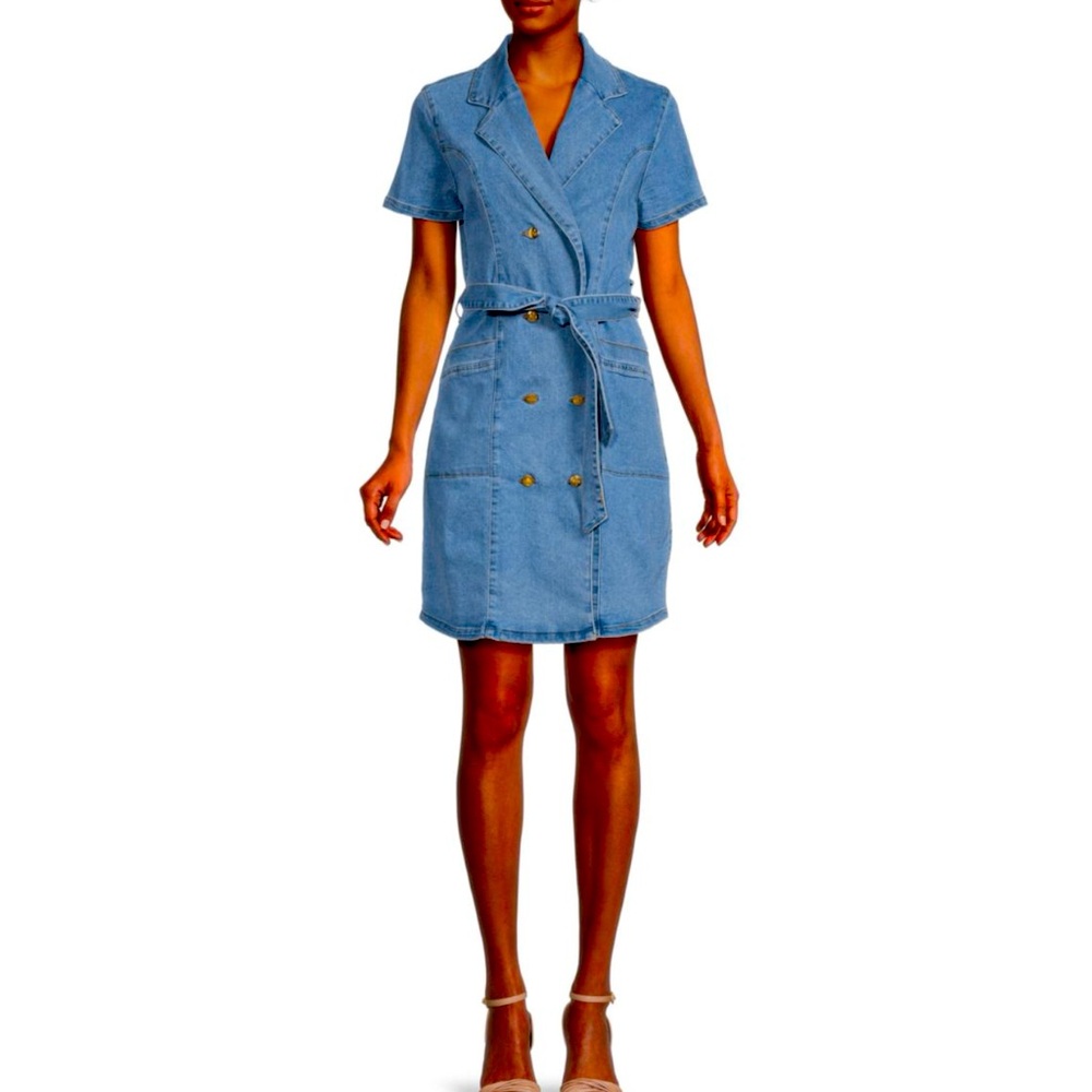 Nanette Lepore Denim Blazer Dress with belt size 8
